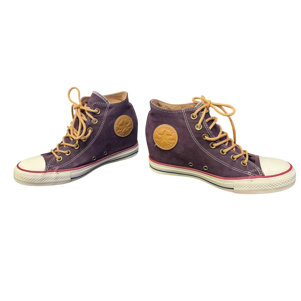 Converse‎ Chuck Taylor All Star Lux Wedge Plum Purple Suede Sneakers Womens 9 - Picture 5 of 9